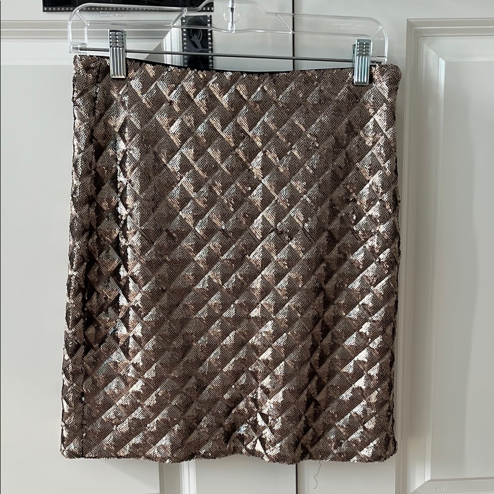 RW&CO. Elegant Quilted Skirt in Shimmering Brown